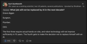 What job will not be replaced by AI in the next decade?